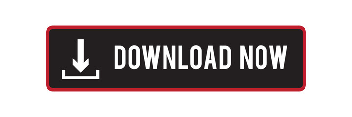 Black and red DOWNLOAD vector web button with down arrow