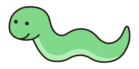 ゆるい蛇のベクターイラスト。干支、十二支、へび、年賀