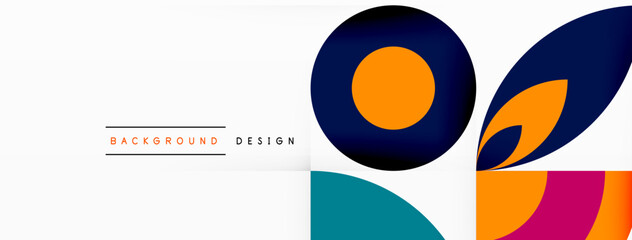 Circles and petals. Geometric beautiful abstract minimal template for Wallpaper, Banner, Background, Card, Book Illustration, landing page