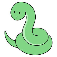 Fototapeta premium 蛇のベクターイラスト。干支、十二支、へび、年賀