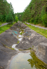 Concrete artificial slalom channel for kayaking sports, Minsk Belarus