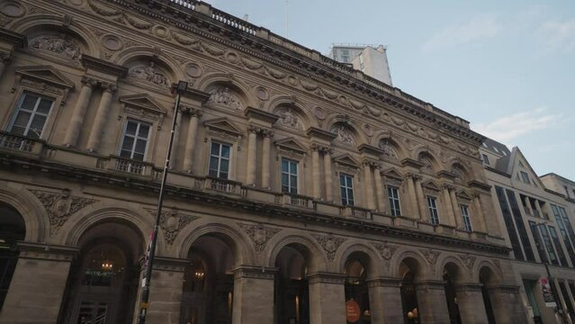 Manchester, UK - Free Trade Hall, originally a home for political discourse as well as music, the concert hall was the birthplace and home of the Halle Orchestra from 1858.