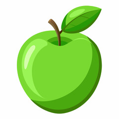Fresh green apple vector illustration 