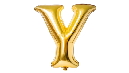 Y letter made of golden balloon