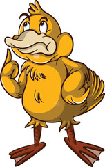cartoon cute duck expression design thinking hard.eps