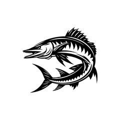 Simple and Stylish Barracuda Silhouette for Various Creative Applications - minimalist barracuda vector
