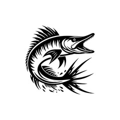Versatile Barracuda Silhouette for Crafting, Printing, and Digital Use - minimalist barracuda vector
