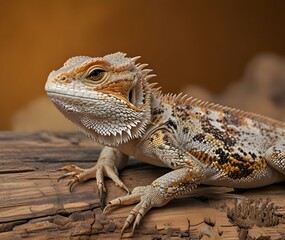 Obraz premium common bearded dragon (Pogona barbata) on wood
