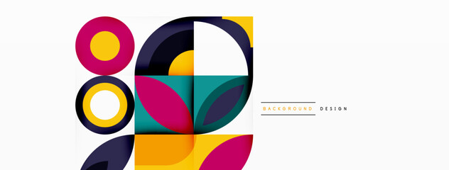 Circles and petals. Geometric beautiful abstract minimal template for Wallpaper, Banner, Background, Card, Book Illustration, landing page