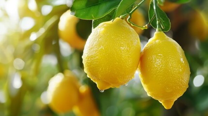 Bright yellow lemons are well cared for and ready for harvest.