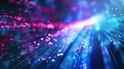 Naklejka premium futuristic background. Fiber optic light lines, speed lines, data transmission, high-speed internet