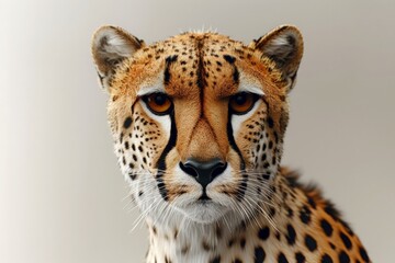 Fototapeta premium Cheetah with different skin that make him stunning . Be different and creativity concept . This is a 3d render illustration