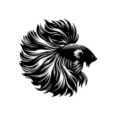 Simple Betta Fish Silhouette for Various Artistic and Craft Projects - minimalist betta fish vector
