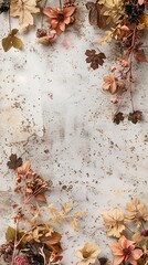 Rustic Elegance: Flowery Theme Background for Invitations with Royal Monogram and Writing Space