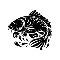 Unique Carp Silhouette for High-Quality Digital and Print Uses - minimalist carp vector
