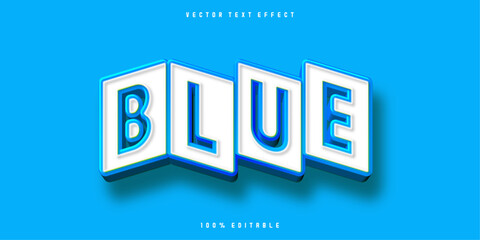 Editable blue text effect with 3d style