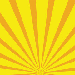 Sunburst background. Yellow sunbeam. Wallpaper with orange sun burst. Backdrop for circus. Starburst with sunlight. Abstract retro background. Swirl of texture with stripes. vector EPS 10
