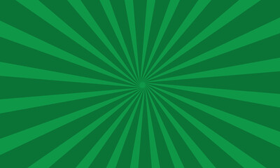 Sunburst background. Green sunbeam. Wallpaper with green sun burst. Backdrop for circus. Starburst with sunlight. Abstract retro background. Swirl of texture with stripes. vector EPS 10