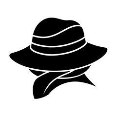 Vector silhouette of Fisherman Hat in a black color illustration 