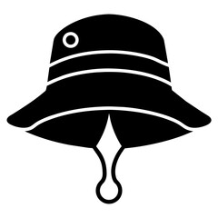 Vector silhouette of Fisherman Hat in a black color illustration 