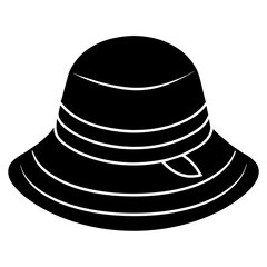 Vector silhouette of Fisherman Hat in a black color illustration 