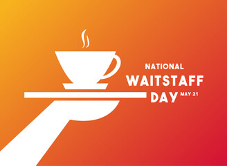 National Waitstaff Day. May 21. Gradient background.
