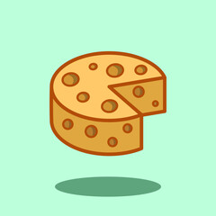 Vector illustration Cheese. Vector design Cheese. Dairy Milk Cheese Vector Cartoon design illustration and icon for website, digital and print