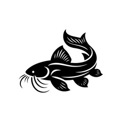 Enchanting Catfish Silhouette: Spellbinding Underwater Charm - catfish illustration
