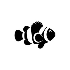 Dynamic Clownfish Silhouette - Motion and Energy in Vector Form - clownfish illustration
