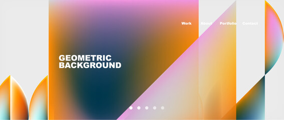 Minimal geometric web site page template design. Vector Illustration For Wallpaper, Banner, Background, Card, Book Illustration, landing page