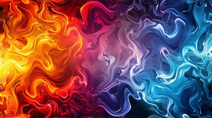 Fluid abstract design with swirling rainbow colors around the edges, central area left blank for text