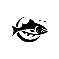 Enigmatic Cod Fish Silhouette: Intrigue Captured in Simplistic Form - minimallest cod fish vector
