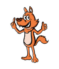 cute cartoon wolf illustration design with se expression