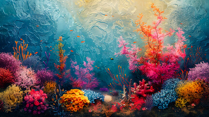Colorful Underwater Coral Landscape