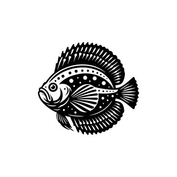 recommend clip art: Enchanting Flounder Silhouette: Magical Accent for Coastal Decor - flounder illustration
                    