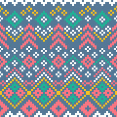Cross-stitch fabric pattern for textile design. Clothing, background pattern. 