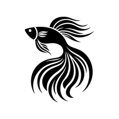 Vibrant Guppy Silhouette - Colorful Charm for Underwater Artistry - guppy illustration
