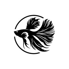 Tranquil Guppy Silhouette - Calm Serenity in Aquatic Realms - guppy illustration
