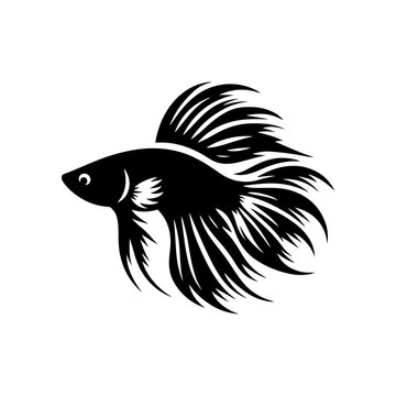 recommend clip art: Noir Guppy Silhouette - Dark Drama in Undersea Imagery - minimallest guppy vector
                    