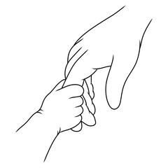 mother and child hands gesture illustration