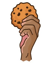 Hand holding a cookie by Je Hana