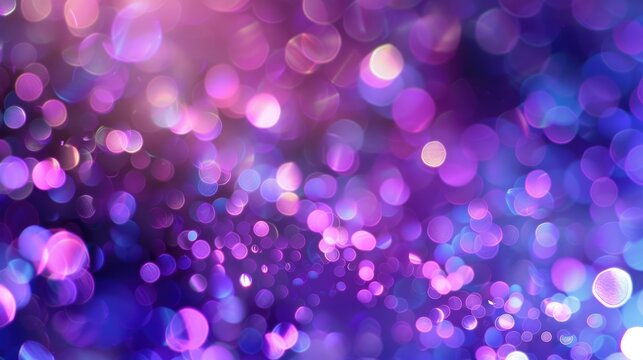 Bright Bokeh. Abstract purple light defocus background with Christmas glistering