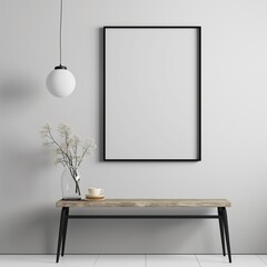 frame mockup, wall poster frame, simple home room background