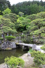 Japanese garden in Ginkakuji Temple in Kyoto, Japan
