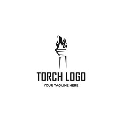 Torch logo with burning fire in flat design, suitable for your design need, logo, illustration, animation, etc.