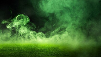 abstract green background, smoke, light, cloud, sky, dark, water, space, fog, storm, 