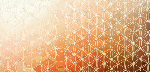 Flower of Life gradient Copper-ivory warmth.