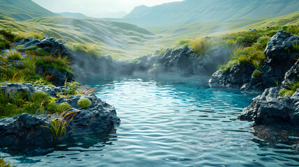 Explore Hidden Hot Springs in Iceland: Rejuvenate in Remote, Photo realistic Natural Wonders Amid Stunning Landscapes