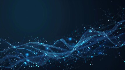 wave technology digital network abstract background, blue light digital effect concept