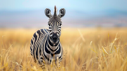 Fototapeta premium Zebra in the wild Savannah